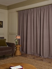 Burgundy Red Brushed Stripe Lined Curtains - Image 3 of 5
