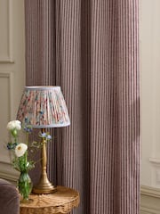Burgundy Red Brushed Stripe Lined Curtains - Image 4 of 5
