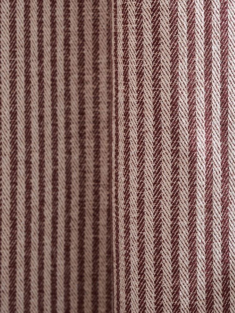 Burgundy Red Brushed Stripe Lined Curtains - Image 5 of 5