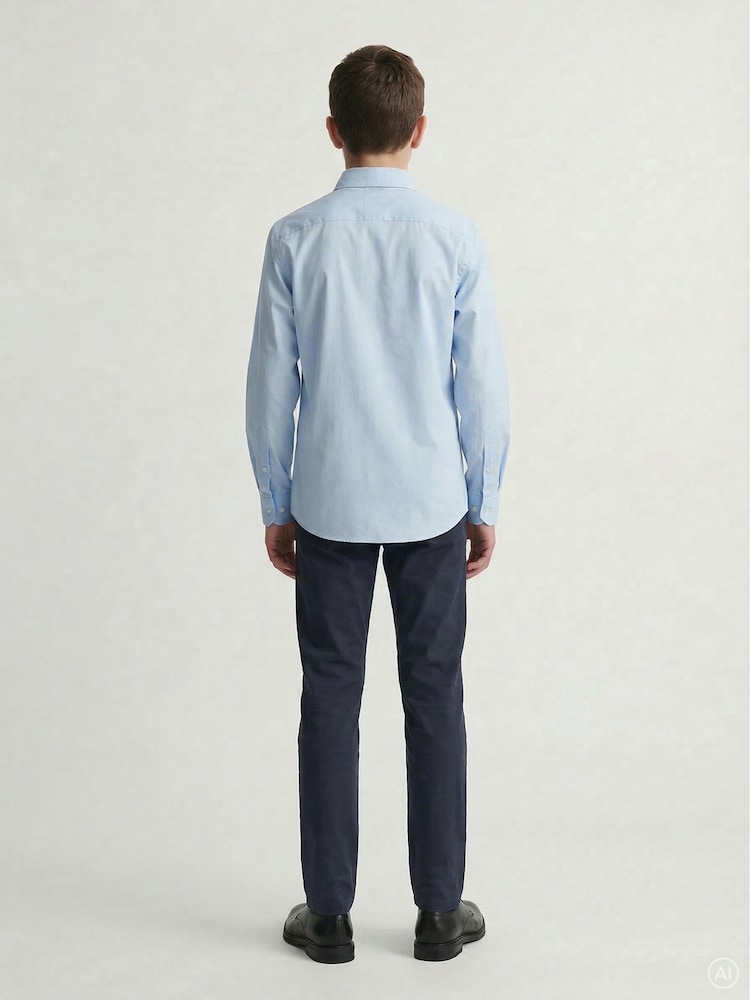 JACK & JONES Junior Blue Stretch Long Sleeve Shirt - Image 2 of 4