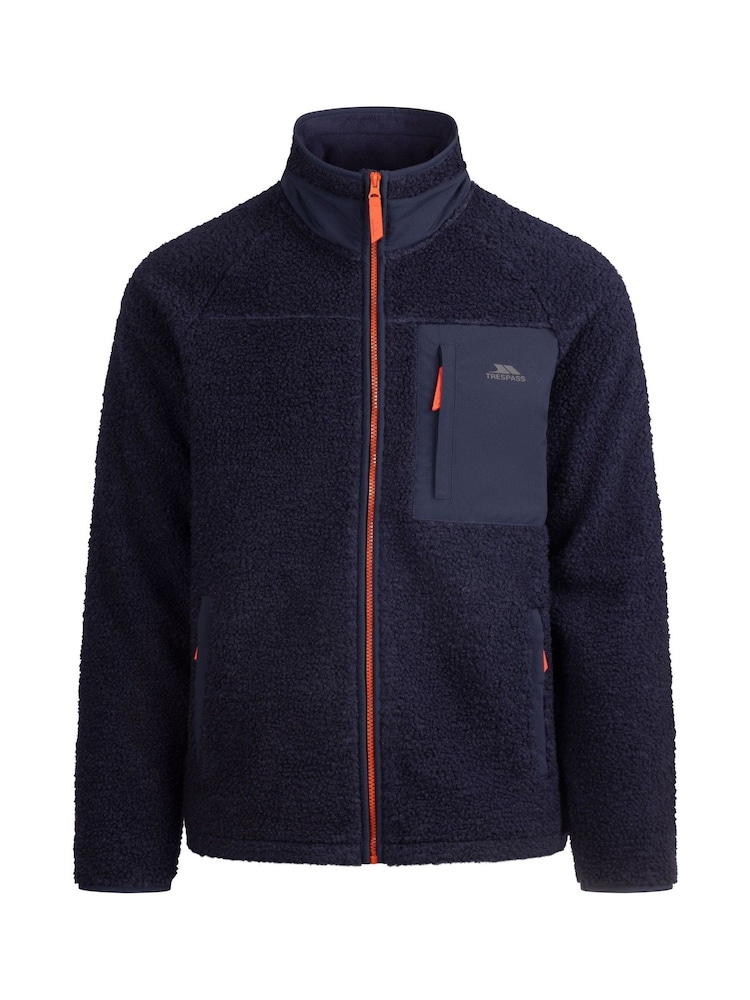 Trespass Blue Brookes Block Pocket Full Zip Heavyweight Fleece - Image 1 of 2