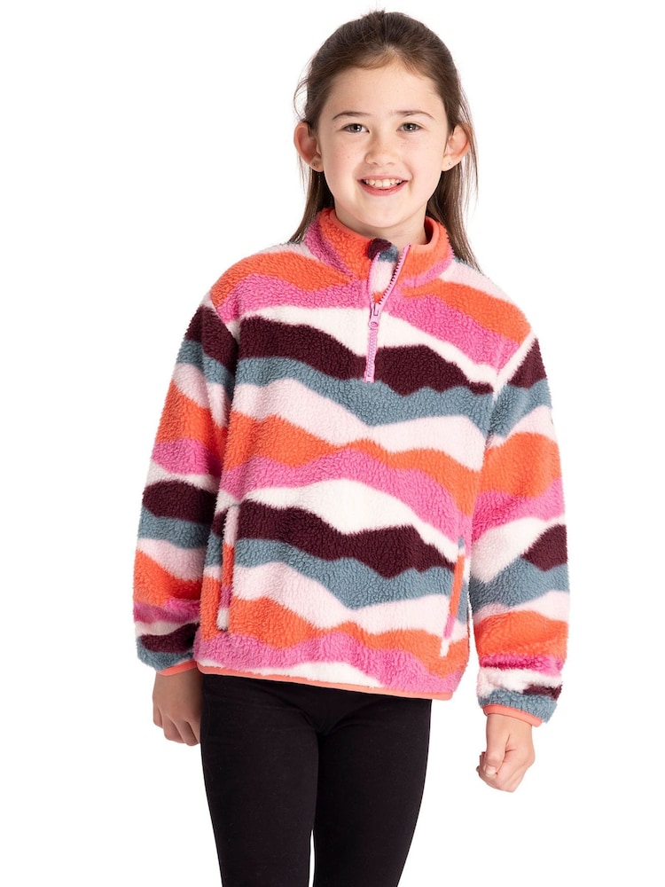 Trespass Pink Ovie Printed 1/4 Zip Fleece - Image 1 of 4