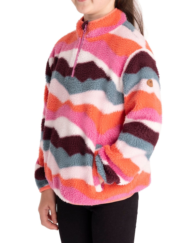 Trespass Pink Ovie Printed 1/4 Zip Fleece - Image 4 of 4