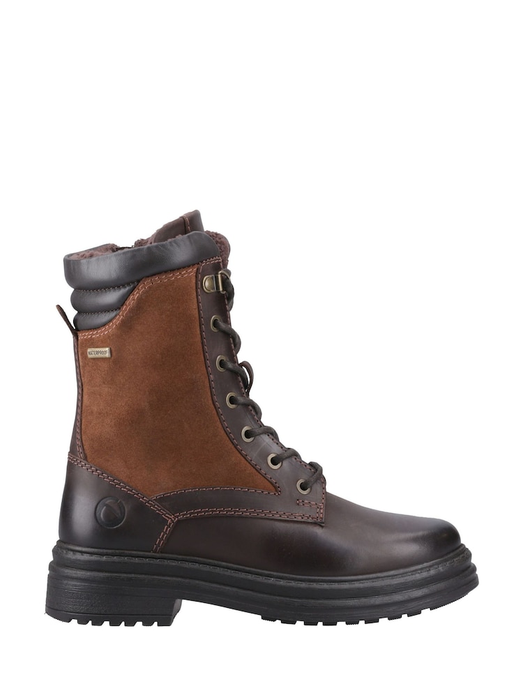 Cotswolds Lacock Lace Up Fleece Lined Leather Boots - Bild 1 av 5