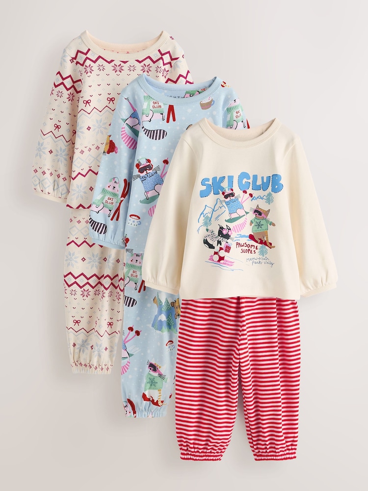 Cream/ Bleu - Lot de 3 pyjamas de jogging (9 mois-12 ans) - Image 1 de 6 Cream/ Bleu - Lot de 3 pyjamas de jogging (9 mois-12 ans) - Image 1 de 6