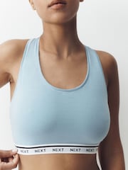 Blue/Navy/White 3 Pack Cotton Rich Ultimate Comfort Crop Tops - Image 2 of 8