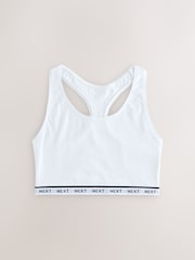 Blue/Navy/White 3 Pack Cotton Rich Ultimate Comfort Crop Tops - Image 4 of 8