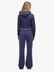 Superdry Blue Athletic Essentials Logo Low Rise Flare Joggers - Image 6 of 8