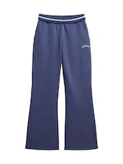 Superdry Blue Athletic Essentials Logo Low Rise Flare Joggers - Image 7 of 8