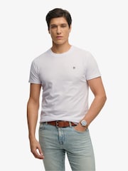 Superdry White Essential SD & Co Logo Embroidered T-Shirt - Image 3 of 6