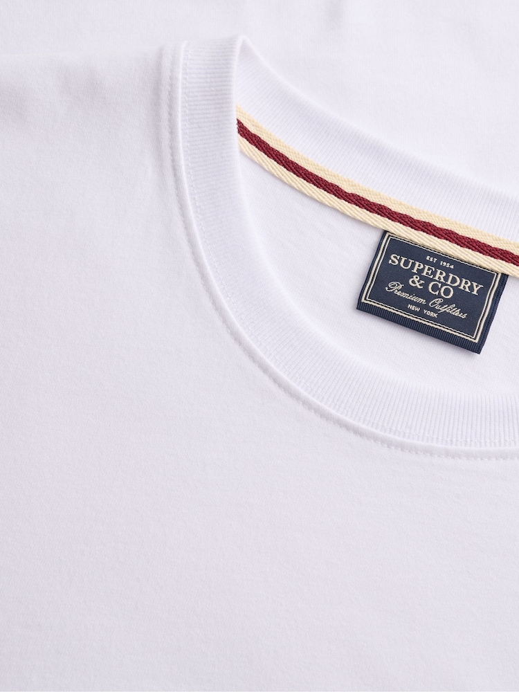 Superdry White SD&Co Logo Embroidered T-Shirt - Image 7 of 7 Superdry White SD&Co Logo Embroidered T-Shirt - Image 7 of 7