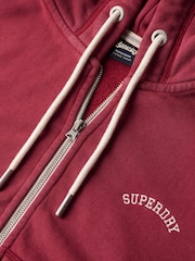 Superdry Red Essential Logo Cropped Full Zip Hoodie - Image 6 of 6