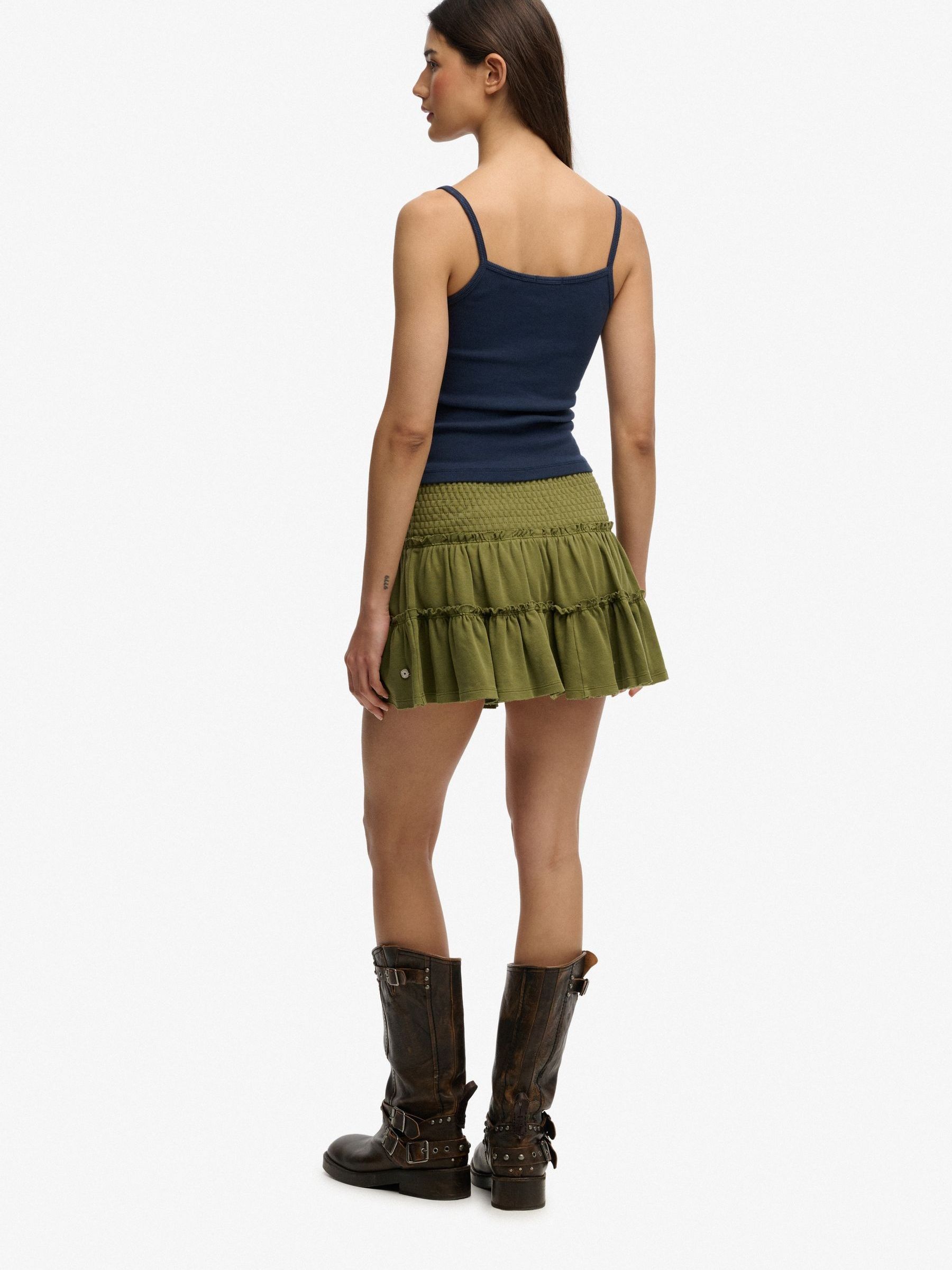 Buy Superdry Green Tiered Jersey Mini Skirt from Next USA
