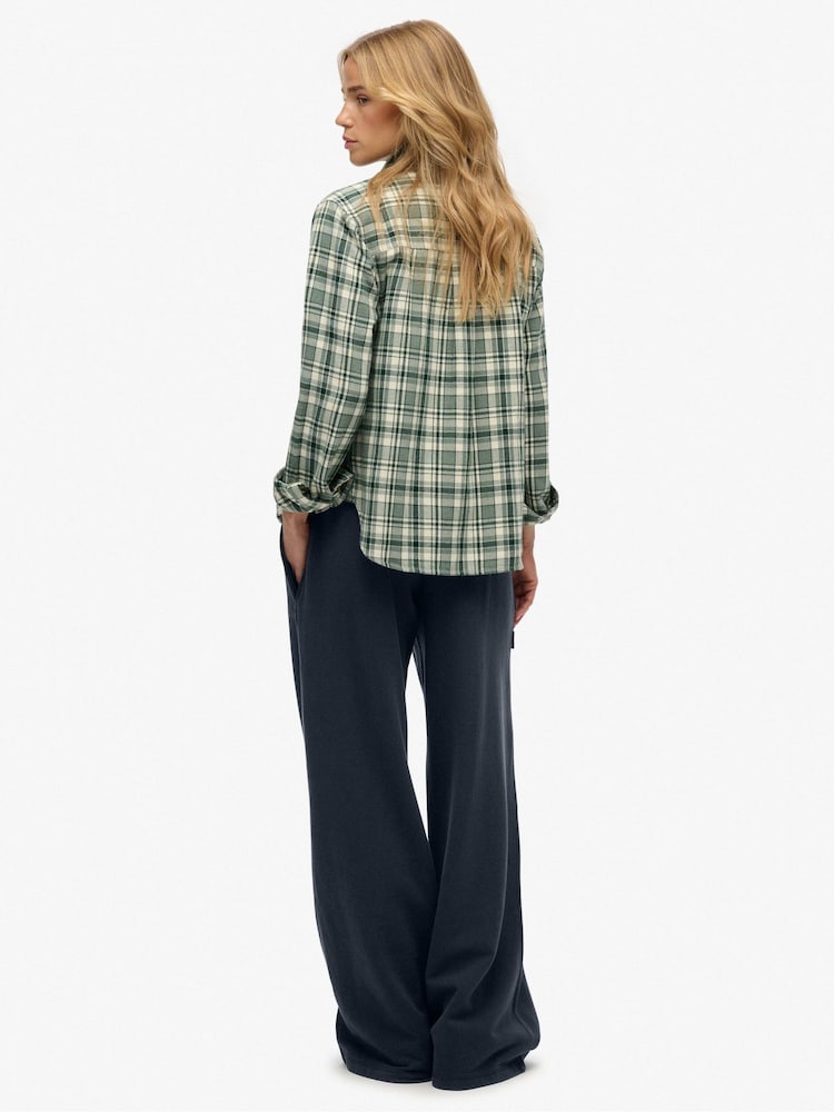 Superdry Blue Athletic Essentials Logo Garment Dyed Joggers - Image 2 of 6 Superdry Blue Athletic Essentials Logo Garment Dyed Joggers - Image 2 of 6