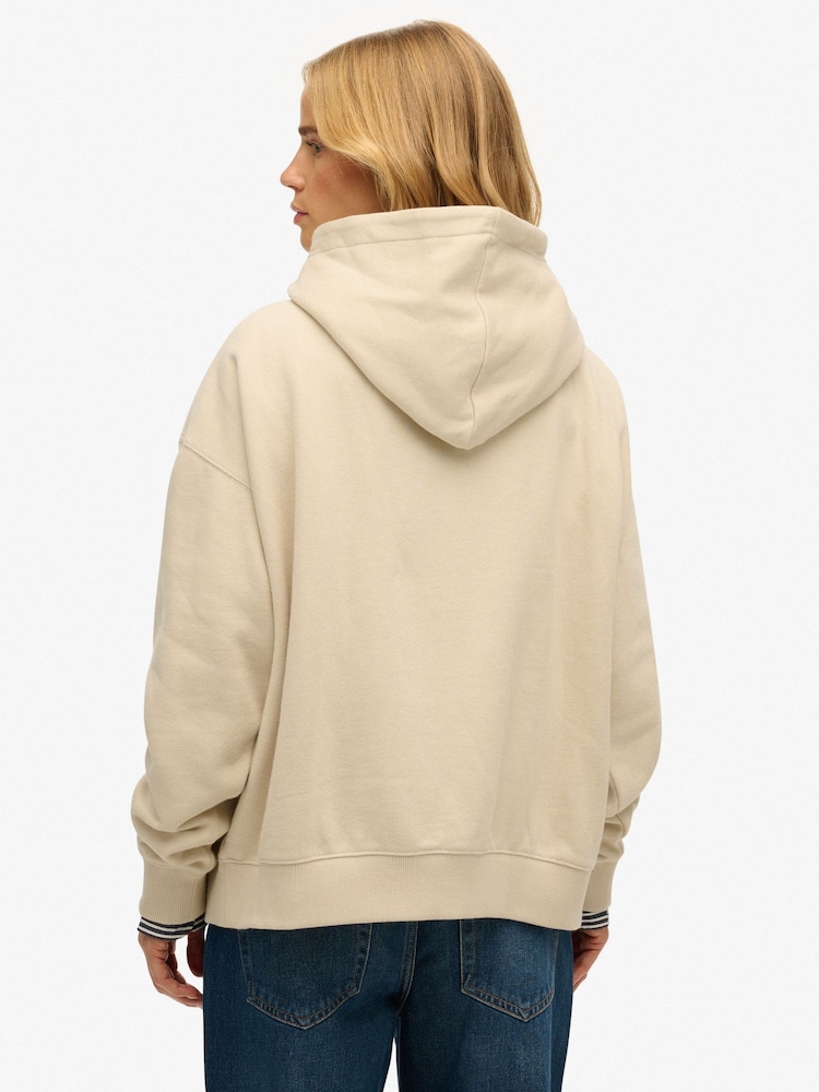 Beige - Superdry Athletic Essentials Relaxed Hettegenser - Bilde 2 av 8