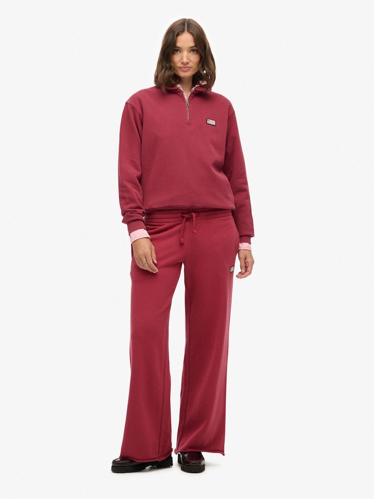 Superdry Blue Athletic Essential Boyfriend Joggers - Image 1 of 7 Superdry Blue Athletic Essential Boyfriend Joggers - Image 1 of 7