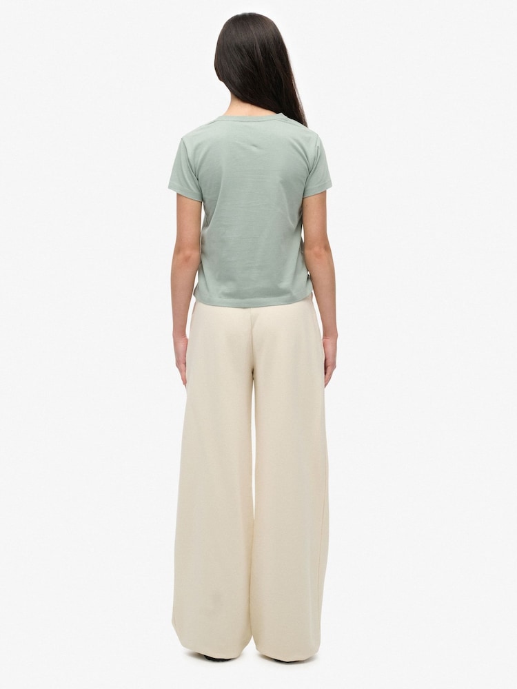 Superdry White Athletic Essentials Wide Leg Joggers - Image 2 of 7