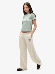 Superdry White Athletic Essentials Wide Leg Joggers - Image 3 of 7