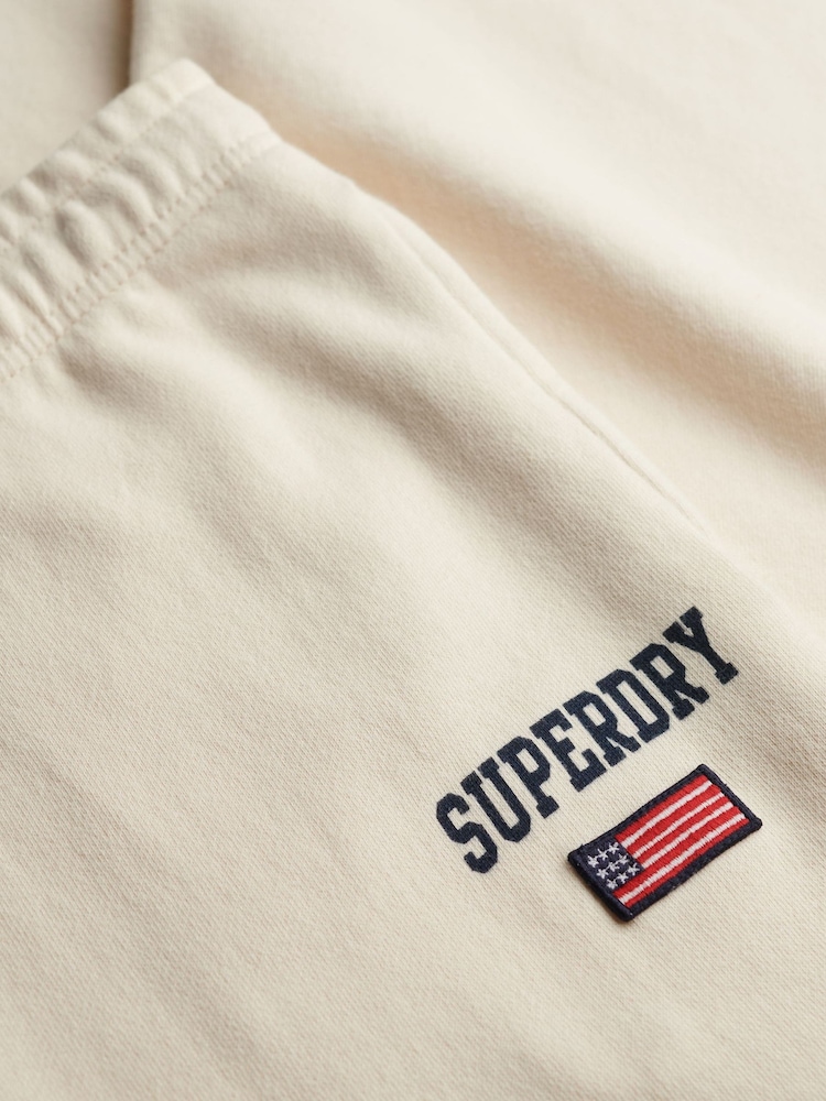 Superdry White Athletic Essentials Wide Leg Joggers - Image 7 of 7