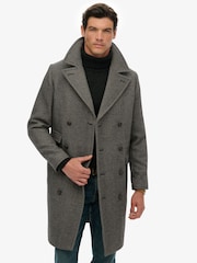 Superdry Black The Merchant Store - Wool Blend Long Coat - Image 2 of 7