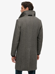 Superdry Black The Merchant Store - Wool Blend Long Coat - Image 4 of 7