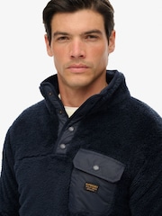 Superdry Blue Fuji Popper Neck Fleece - Image 3 of 6