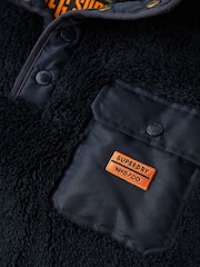 Superdry Blue Fuji Popper Neck Fleece - Image 6 of 6
