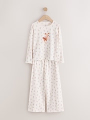 Blue/Pink Deer Wide Long Leg Pyjamas 3 Pack (3-16yrs) - Image 2 of 7