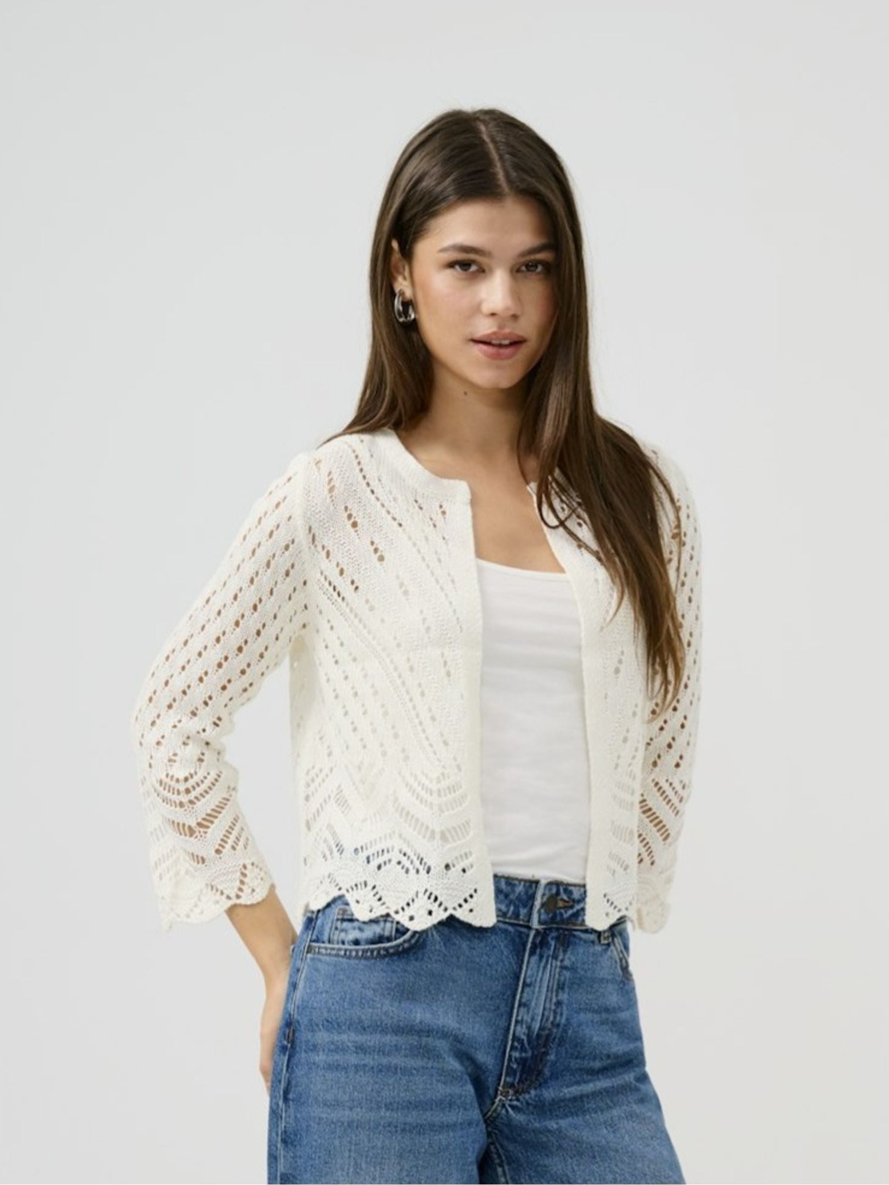 Buy JDY Cream Crochet Cardigan from the Next UK online shop