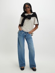 River Island Short Sleeve Striped Top - תמונה 3 מתוך 4