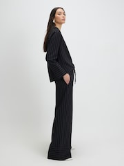 River Island Tie Waist Stripe Wide Leg Trousers - Image 2 of 4