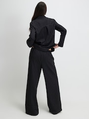 River Island Tie Waist Stripe Wide Leg Trousers - Image 4 of 4