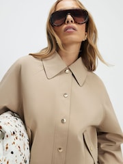 River Island Brown Bubble Hem Bomber Jacket - Image 4 of 4