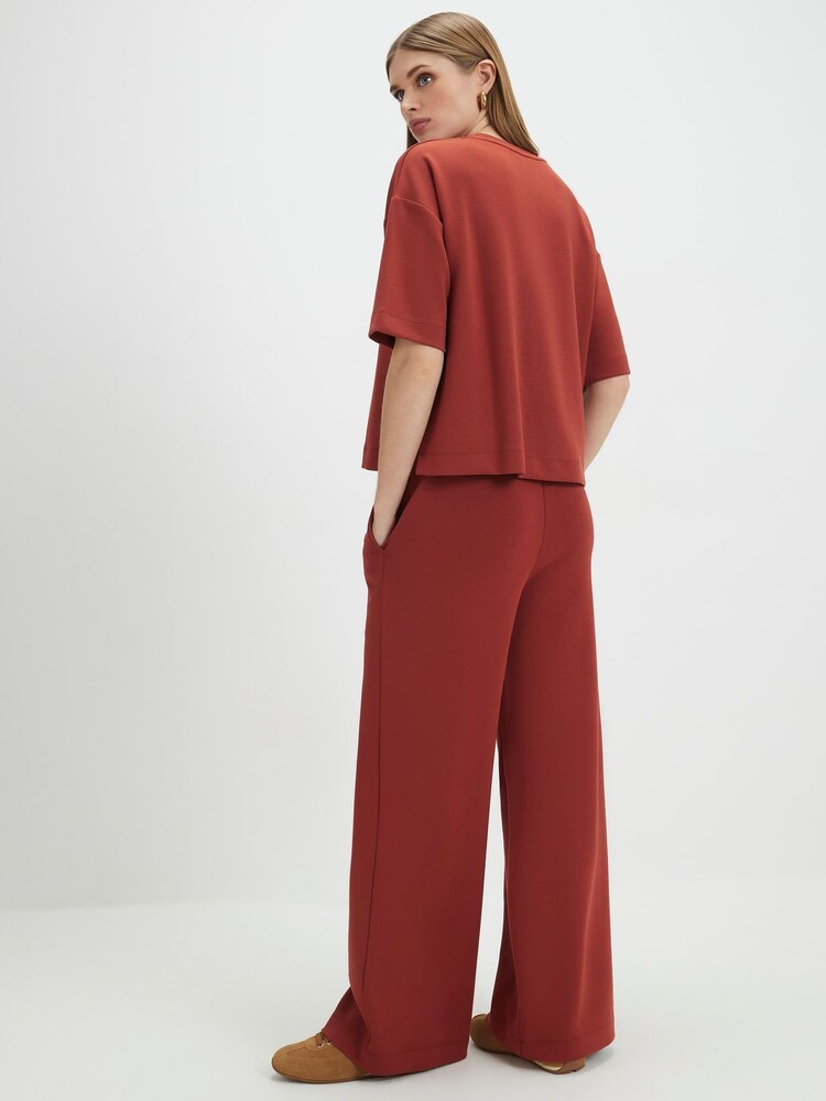 River Island Orange Premium Swash Wide Leg Joggers - Image 4 of 4