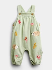 JoJo Maman Bébé Sage Green Woodland Dungaree & Bodysuit Set - Image 4 of 7
