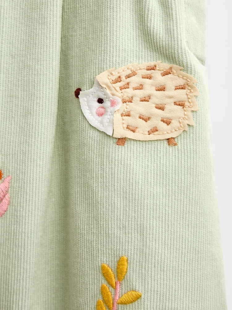 JoJo Maman Bébé Sage Green Woodland Dungaree & Bodysuit Set - Image 7 of 7