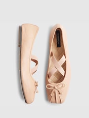 River Island Pink Square Toe Ballet Pumps - Image 3 of 3