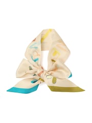 Kate Spade White Scribble Silk Skinny Scarf - Image 3 of 4