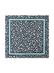 Kate Spade New York Abstract Blocks Silk Blue Bandana - Image 1 of 4
