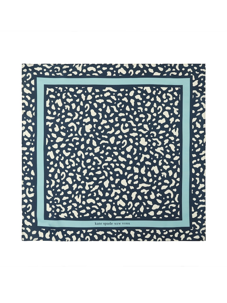 Kate Spade New York Abstract Blocks Silk Blue Bandana - Image 1 of 4