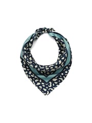 Kate Spade New York Abstract Blocks Silk Blue Bandana - Image 2 of 4