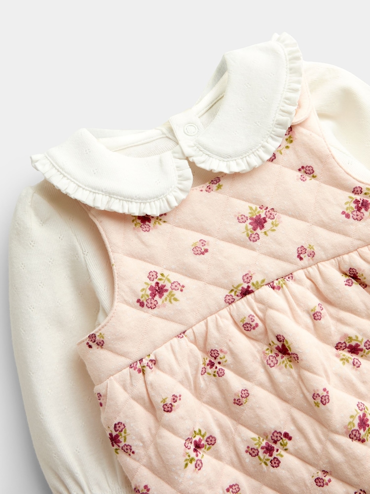 JoJo Maman Bébé Pink Floral Dungaree Set - Image 6 of 6 JoJo Maman Bébé Pink Floral Dungaree Set - Image 6 of 6