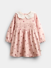 JoJo Maman Bébé Pink Ditsy Floral Smocked Baby Dress Set - Image 2 of 6