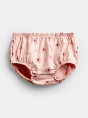 JoJo Maman Bébé Pink Ditsy Floral Smocked Baby Dress Set - Image 4 of 6
