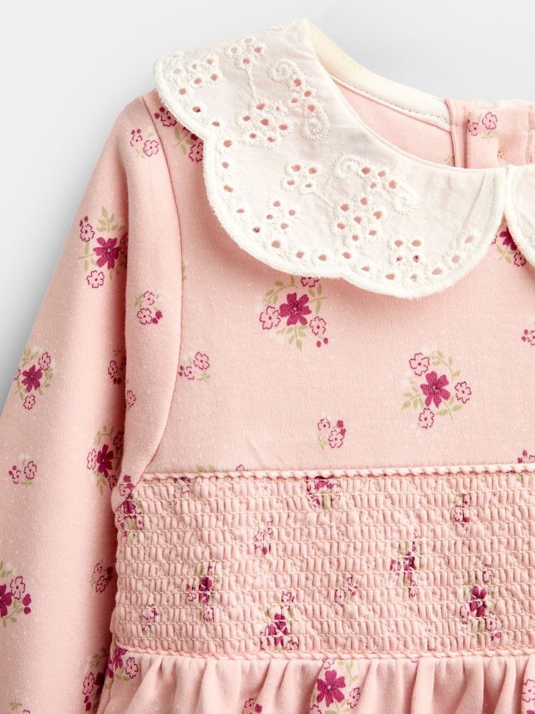 JoJo Maman Bébé Pink Ditsy Floral Smocked Baby Dress Set - Image 6 of 6 JoJo Maman Bébé Pink Ditsy Floral Smocked Baby Dress Set - Image 6 of 6