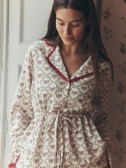 Laura Ashley Red/White Bow Trellis Christmas Pyjamas - Image 3 of 6