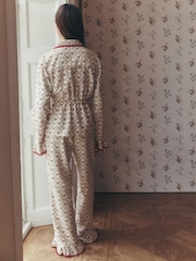 Laura Ashley Red/White Bow Trellis Christmas Pyjamas - Image 4 of 6