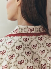 Laura Ashley Red/White Bow Trellis Christmas Pyjamas - Image 6 of 6