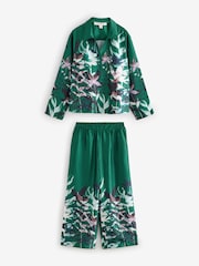 Laura Ashley Green Alderwick Satin Pyjamas Set - Image 1 of 5