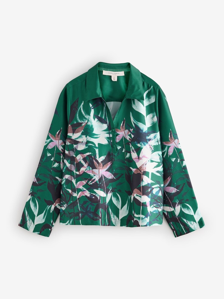 Laura Ashley Green Alderwick Satin Pyjamas Set - Image 2 of 5